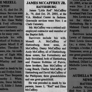 Obituary for JAMES MCCAFFREY Jr.